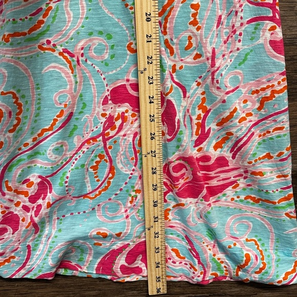 Lilly Pulitzer Pink and Aqua Jellyfish Tropical Dress Sundress Small - Picture 4 of 10